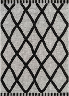 CAMILSON Modern Rug 9x12 Luxury Diamond Pattern Large Micro Loop Area Rugs Soft High-Low Pile Stain Resistant Easy to Clean Non-Shedding Durable Living Room Bedroom Indoor Carpet (Black/Gray)