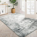 3x5 Machine Washable Area Rug for Entryway, Grey Modern Vintage Abstract Rug Non-Slip Low Pile Soft Faux Wool Small Carpet, Kids and Pets Friendly for Bedroom Kitchen Hallway Home Decor Rug
