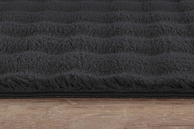 CAMILSON Modern Dark Gray Non Slip Rug 5x7 Ultra Soft High Pile Area Rugs Non Skid Rubber Backing Durable & Easy to Clean Carpet for Living Room Bedroom Kids Room Indoor Use (5 x 7 Dark Gray)