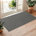 LEKEEPGO Long Door Mat 24"x59", Non Slip Door Mat Indoor Entrance, Rubber Backing Front Indoor Doormat Washable Absorbent Low-Profile Entryway Entry Resist Dirt Inside Hallway Door Mats, Grey