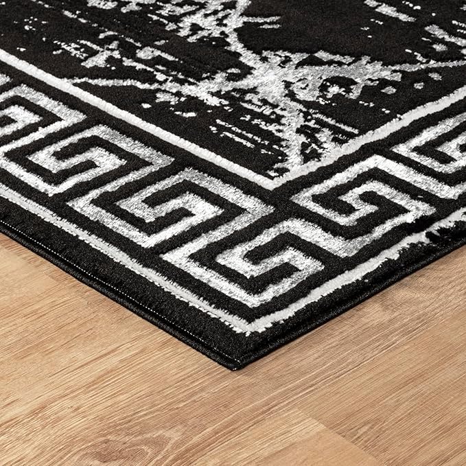 GLORY RUGS Area Rugs Marble 2x3 Black Gray Carpet Modern Abstract Rug Living Room Dining Bedroom Rug
