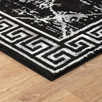 GLORY RUGS Area Rugs Marble 2x7 Black Gray Carpet Modern Abstract Rug Living Room Dining Bedroom Rug
