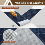 COSY HOMEER Plaid Door Mat 24" x 36",Dirt Trapper Entryway Rugs,Non-Slip Washable Farmhouse Doormat,Low Profile Welcome Mats for Paws Navy Blue