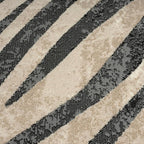 Abani Terra Area Rug for Living Room, Bedroom - Zebra Pattern - Black Cream - 9' x 12' - Durable & Easy to Clean