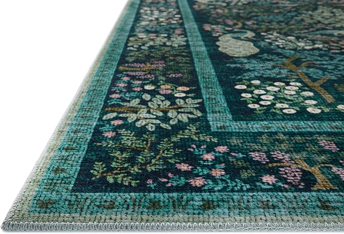 Loloi Rifle Paper Co. Canopy Collection CNP-05 Teal 2'-3" x 5' Accent Rug
