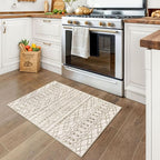 KUTA Washable Non-Slip Rugs for Entryway 2x3, Beige Moroccan Boho Small Area Rug, Ultra Soft Vintage Geometric Low-Pile Indoor Door Mat Floor Carpet for Indoor, Entrance, Kitchen, Bathroom, Bedroom