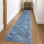 KILOCOCO Hallway Runner Rug 2x10 Runners for Hallways Washable Runner Rug Non Slip Rubber Backed Low-Pile Runners for Bedroom Kitchen Living Room Laundry Room Boho Rugs, Stonewashed Blue