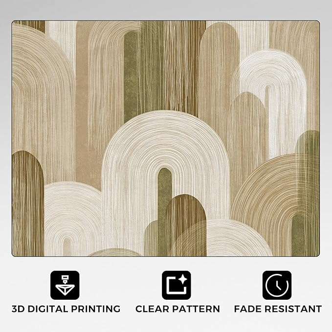 Abstract Geometry Rugs for Home Decor, 8x10 ft, Minimalist Geo Arched Area Rugs for Living Room, Soft Non Slip Washable Mid Century Modern Carpet Bedroom Decorations Dt-Ghf-19