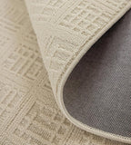 jxgzyy Beige Area Rug, 0.36'' Thick Low Pile Textured Rug, Modern Aesthetic Solid Carpet for High Traffic Area, Stain-Resistant Kitchen Rug with Non-Slip Backing, 5x7
