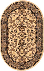 Unique Loom Sialk Hill Collection Area Rug - Washington (3' 3" x 5' 3" Oval Ivory/Black)