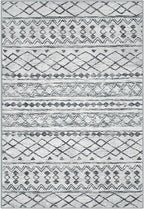 KUTA Bedroom Boho Rug 4x6 Grey, Moroccan Washable Area Rugs Non Slip, Ultra Soft Print Distressed Geometric Low-Pile Entry Throw Carpet for Bedroom Nursery Dorm Kitchen Decor