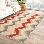 Chevron Pattern Rug, 5x6 Rug, Farmhouse Stripes Rugs for Entryway, Stripes Large Area Rug, Washable Rug Non Slip Soft Indoor Carpet, Kids and Pets Friendly, Chevron Pattern Home & Room Decor