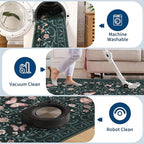 GarveeHome Floral Area Rug 4x6 Entryway Rug Low Pile Bedroom Black Bow Rugs Non Slip Stain Resistant Dining Room Throw Carpet Small Living Room Butterfly Rugs Soft Boho Mats for Kitchen Nursery, 4x6