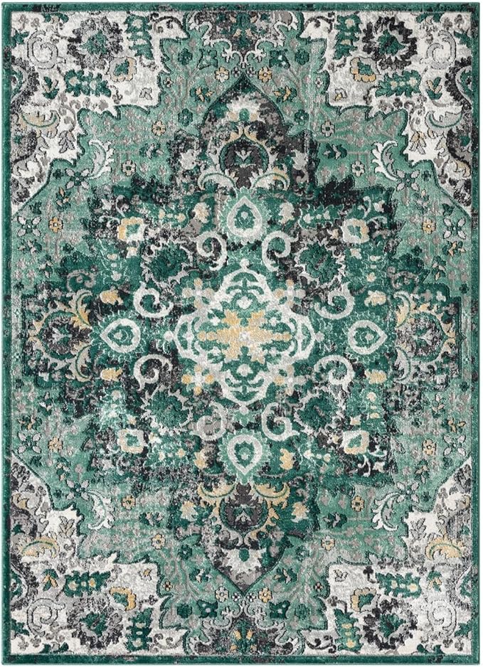 LUXE WEAVERS Moroccan Green 6x9 Medallion Area Rug for Living Rooms