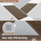 BEQHAUSE Dirt Trapper Door Mat 20" x 32", Non-Slip Washable Doormats Entrance Mat, Dirt Resistant and Absorbent Welcome Mat, Low Profile Floor Mats for Front Back Door and Entryway, Brown