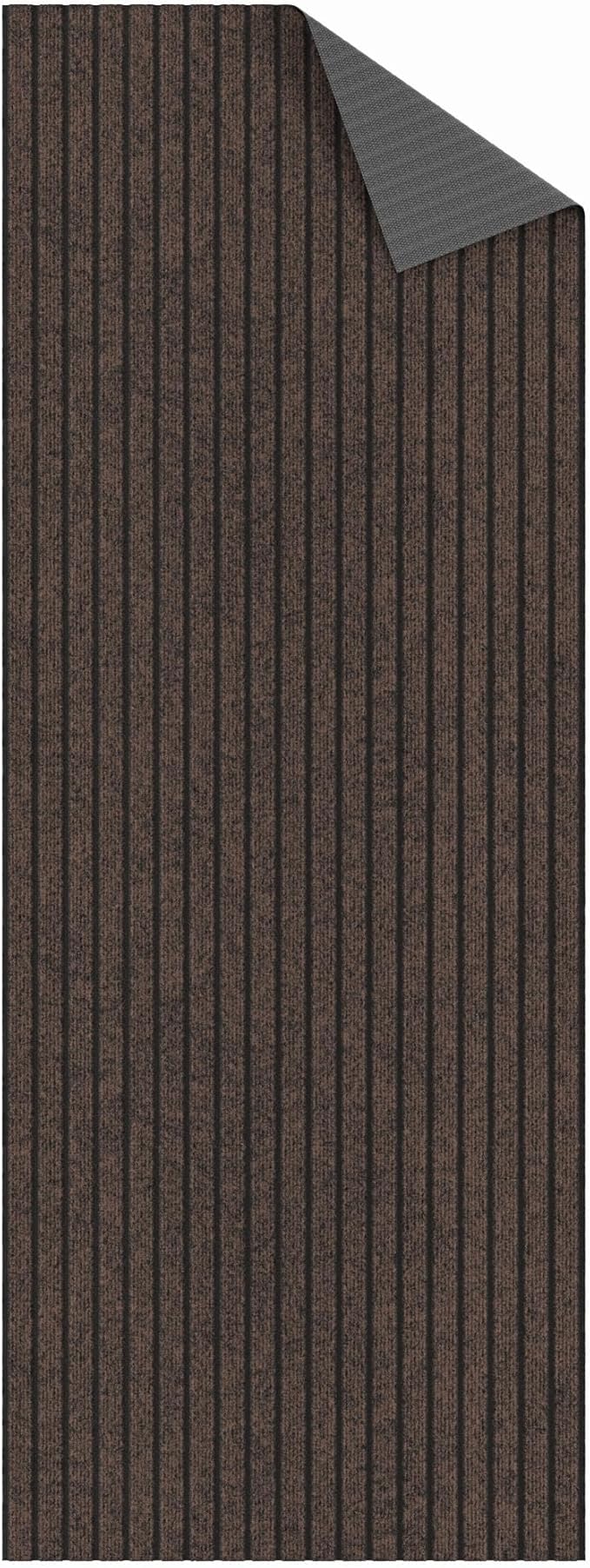 Ottomanson 2'7" x 43' Hallway Runner with Scraper Pile - Extra Durable Non-Slip Rug Mat for Indoor & Outdoor Use - Ideal for Kitchen, Entryway & Garage - High-Traffic Carpet, Brown