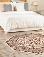 Unique Loom Sialk Hill Collection Area Rug - Washington (7' 10" Octagon Ivory/Black)