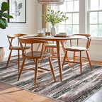 Modern Abstract 6x9 Machine Washable Living Room Rug Non-Slip Soft Bedroom Area Rug Dark Light Brown White Ultra Thin Print Faux Wool Floor Carpet Throw Rugs for Dining Room Indoor Office