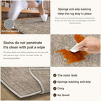 HUGEAR Washable 8x10 Area Rugs Retro Brown Living Room Bedroom Rug Vintage Distressed Non Slip Stain Resistant Low Pile Neutral Throw Carpet for Home Decor