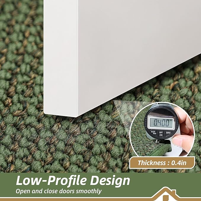 BEQHAUSE Dirt Trapper Door Mat 20" x 48", Non-Slip Washable Doormats Entrance Mat, Dirt Resistant and Absorbent Welcome Mat, Low Profile Floor Mats for Front Back Door and Entryway, Green