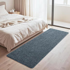 HQAYW 2x6 Soft Runner Rug for Hallways, Thickened Memory Foam Small Throw Bedside Rugs for Bedroom Living Room, Low Pile Washable Non Slip Carpet for Teens Kids Nursery Dorm Decor, Navy Blue