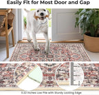KOZYFLY Runners for Hallways 3x16 Ft Extra Long Washable Faux Wool Thin Hallway Rug Printed Carpet for Entryway Bedroom Staircase Kitchen Laundry Room Floor Decor, Terracotta/Beige
