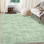 RUGSREAL 6x9 Large Bedroom Rug Christmas Soft Modern Area Rug for Living Room Non-Slip Stain Resistant Abstract Throw Floor Carpet Contemporary Solid Accent Carpet for Dining Room Office, Green
