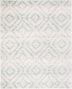 SAFAVIEH Adirondack Collection Area Rug - 10' x 14', Ivory & Light Blue, Modern Diamond Distressed Design, Non-Shedding & Easy Care, Ideal for High Traffic Areas in Living Room, Bedroom (ADR131T)