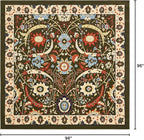 Unique Loom Espahan Collection Area Rug - Cape Cod (8'Square, Green/ Black)