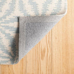 Dash & Albert Aster Sky Hand Micro Hooked Wool Rug, 2 X 3 Feet, Blue Geometric Pattern