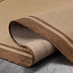 CAMILSON Outdoor Rug 6x9 Bordered Natural Brown Modern Area Rugs for Indoor and Outdoor Patios, Kitchen and Hallway Mats, Washable Porch Deck Outside Carpet (Border Jute, 6 x 9)