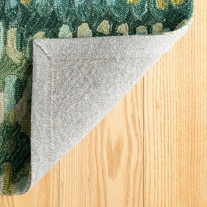 Dash and Albert Paint Chip Wool Area Rug - 3' x 5' Moss Graphic Hand Micro Hooked Accent Rug - Durable, High Traffic Areas Hallway, Living Room, Stairs