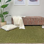 Alfa Rich 3x5 Green Washable Area Rugs for Living Room Bedroom Kitchen Cotton Decor Solid Runner Rug