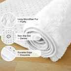 Andency White Area Rugs 9x12 for Living Room Home Decor, Large Shaggy Bedroom Carpet, Non-Slip Big Shag Indoor Thick Soft Fluffy Furry Fur Area Rugs for Kids Dorm Nursery Aesthetic