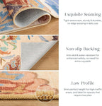 Phantoscope Washable Area Rug 4'x6' Non-Slip, Vintage Boho Rugs for Living Room, Bedroom, Dining Room, Fall Orange Floral Medallion Pattern, Low-Pile Foldable Floor Carpet, Rust/Multi Floral