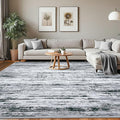 Modern Abstract 8x10 Large Machine Washable Living Room Rug Non-Slip Soft Bedroom Area Rug Black Gray White Ultra Thin Print Faux Wool Carpet Throw Rugs for Nursery Playroom Dining Room Indoor