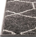 Unique Loom Trellis Frieze Collection Area Rug - Geometric (6' 1" x 9' Rectangle Dark Gray/Ivory)
