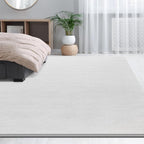 Large Area Rugs for Living Room Bedroom, 7x10 Feet White Rug, Minimalist Modern Shag Rug, Soft Thick Comfy Memory Foam Indoor Carpet, Non-Slip Washable Rug for Boys Girls Dorm Nursery Room Home Decor