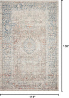 Loloi Chris Loves Julia Jules Collection JUL-07 Natural/Ocean 9'-6'' x 14', .13" Pile Height, Area Rug
