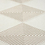 Abani Cream Area Rug for Living Room, Bedroom - Diamond Pattern - 8 x 10 -Durable & Easy to Clean