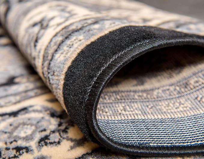 Unique Loom Sialk Hill Collection Area Rug - Washington (2' 2" x 3' 1" Rectangle Black/Gray)