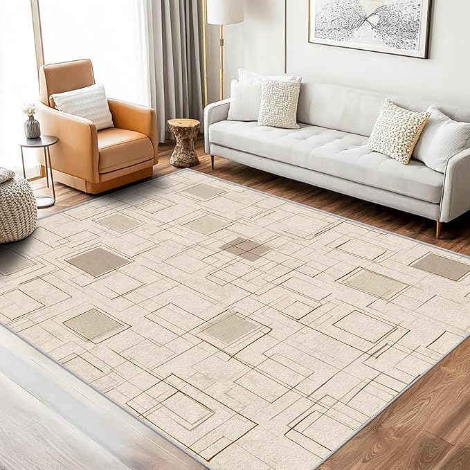 Geometric Rug Small, Washable 2x3 Throw Rug for Entryway, Modern Abstract Patterned Indoor Door Mat, Geometric Decor for Home, Bedroom, Soft Non Slip Thin Design FER52