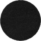 Unique Loom Solid Shag Collection Area Rug (4' 1" Round, Jet Black)