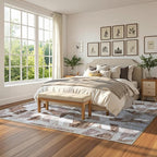 8X10 Area Rugs for Living Room Bedroom,Modern Abstract Large Carpet Washable Rugs 8x10 for Dining Room Office,Non Slip Brown Print Faux Wool Thin 8 by 10 Indoor Nursery Kids Home Pet & Child Friendly