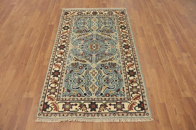 Transitional Collection 5' 0'' X 2' 11'' Rug Rug, All-Over 100% Wool Carpet for Home Décor, Foyer and Hallway