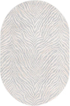 Unique Loom Finsbury Collection Area Rug - Meghan (5' 3" x 8' Oval, Gray and Ivory)
