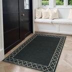 OJIA Easy Jute Front Door Mats Black Outdoor Rug 3x5, Washable Entryway Rug Indoor Doormat Bordered Indoor Outdoor Rugs Non-Slip Entry Rugs Farmhouse Area Rug for Porch Kitchen Living Room