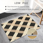 Washable 4x6 Modern Geometric Rug Living Room, Abstract Diamond Design Area Rugs for Bedroom, Modern Geometric Home Decor Carpet, Low Pile, Non Slip, Kids & Pet Friendly (N4152)