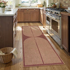 Lahome Modern Rainbow Easy Jute 2x6 Runner Rug, Red Runners for Hallways Non Slip Washable Kitchen Rugs, Farmhouse Stain Resistant Non Shedding Low Pile Indoor Outdoor Carpet for Laundry Entryway