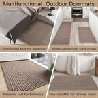 Door Mat 31x47, Dirt Resistant and Absorbent, Non-Slip Rubber Backing Floor Mats, Easy Clean Low-Profile Doormat for Entryway, Front Door, Inside Entrance Brown